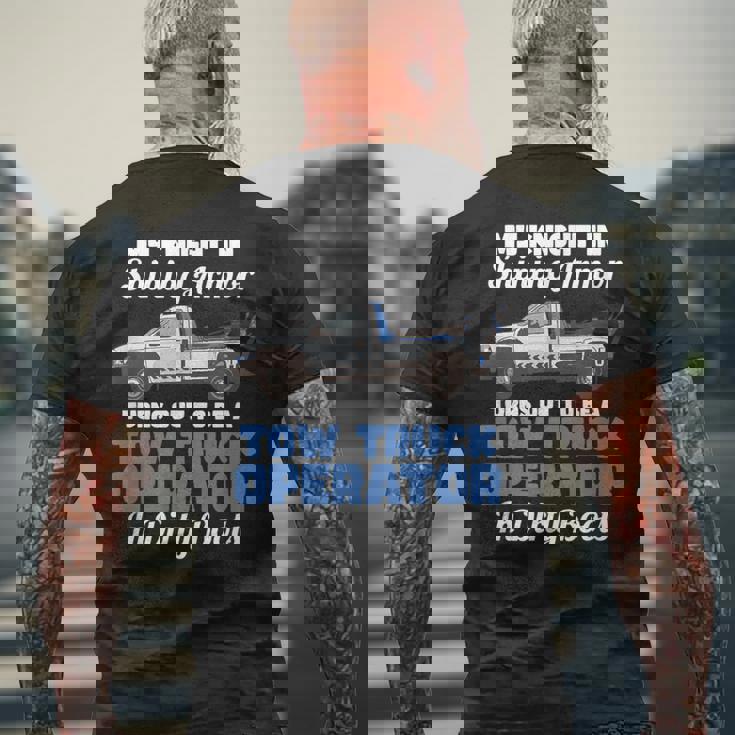 My Knight Inhining Armor 面白い引用句 レッカー車 オペレーター メンズTシャツ バックプリント 高齢者への贈り物