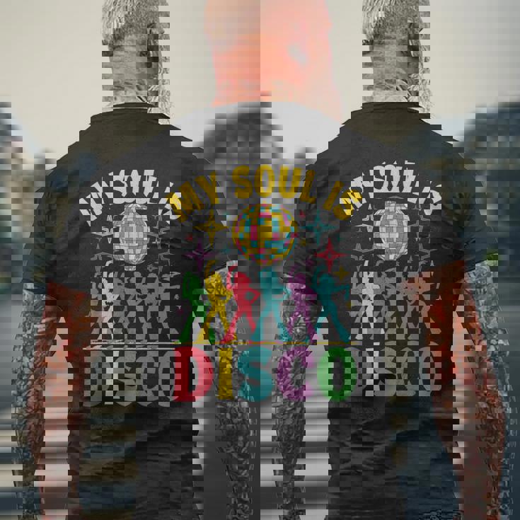 Myoul Is Disco ヴィンテージ 70年代 ダンシング レトロ ダンスミュージック メンズTシャツ バックプリント 高齢者への贈り物