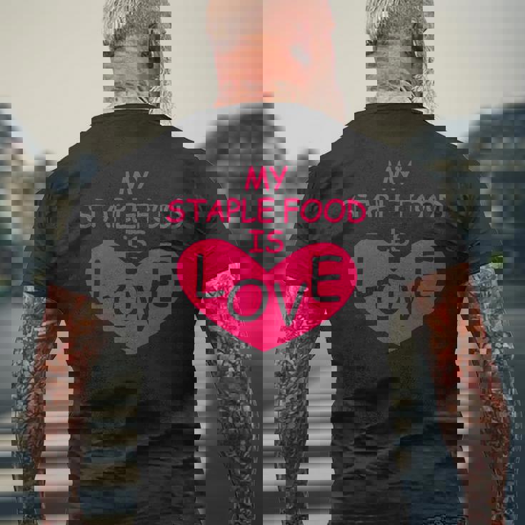 Mytaple Food Is Love メンズTシャツ バックプリント 高齢者への贈り物
