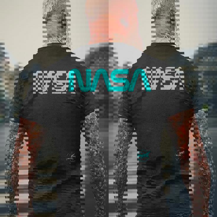 Nasaワームと記章のロゴ メンズTシャツ バックプリント 高齢者への贈り物