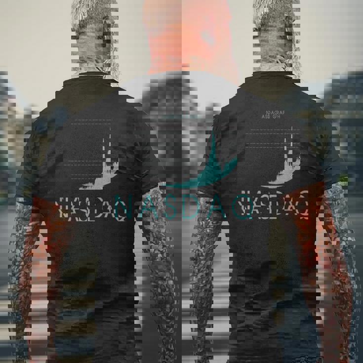 Nasdaq American Technology Index、証券取引所、金融 メンズTシャツ バックプリント 高齢者への贈り物