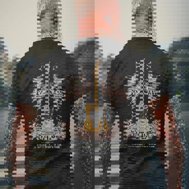 Nashville Guitar Player 6弦アウトロー メンズTシャツ バックプリント 高齢者への贈り物