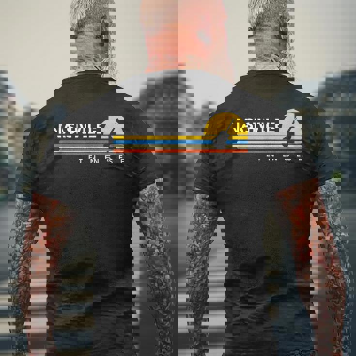 Nashville Tn Tennessee Guitarintage Retroouvenirs メンズTシャツ バックプリント 高齢者への贈り物