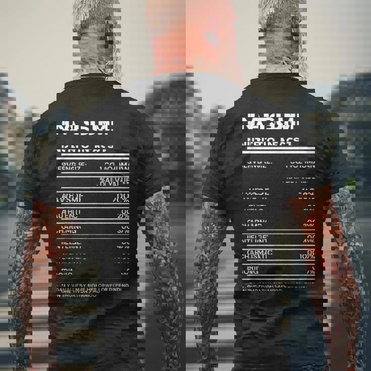 Natsumi 栄養成分表示 メンズTシャツ バックプリント 高齢者への贈り物