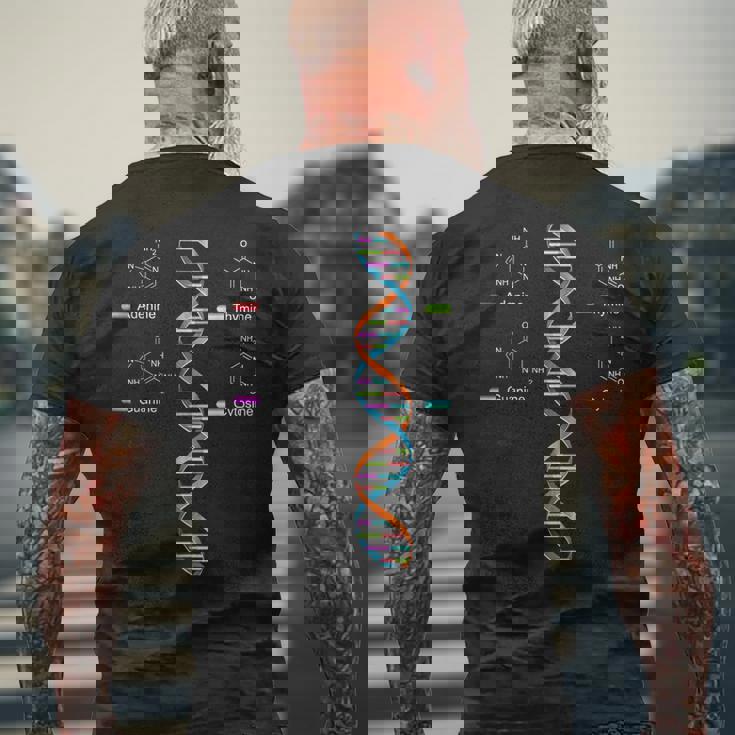 Nerdy Dna Helix 遺伝学 進化 生物学 科学教師 メンズTシャツ バックプリント 高齢者への贈り物