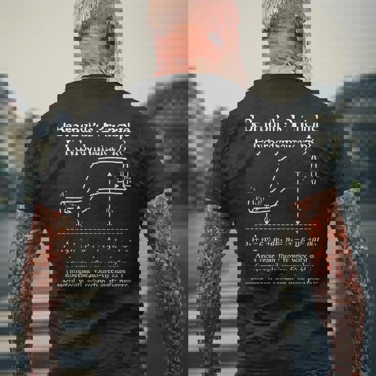 Nerdyintage ベルヌーイの原理物理数学教師 メンズTシャツ バックプリント 高齢者への贈り物