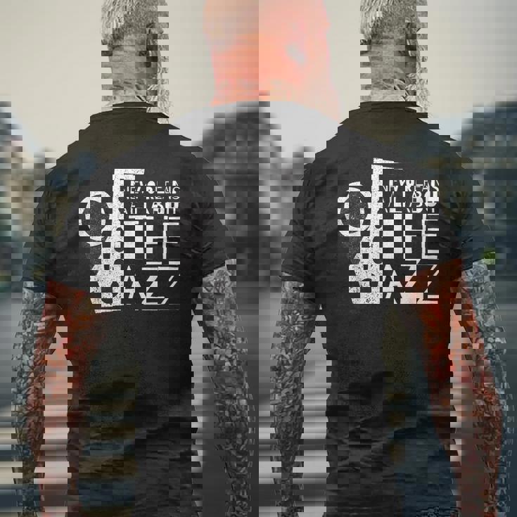 New Orleans Jazz Lousiana メンズTシャツ バックプリント 高齢者への贈り物