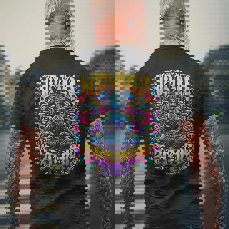 Nirvanatate Of Mind 瞑想 面白いグラフィックtシャツ メンズTシャツ バックプリント 高齢者への贈り物