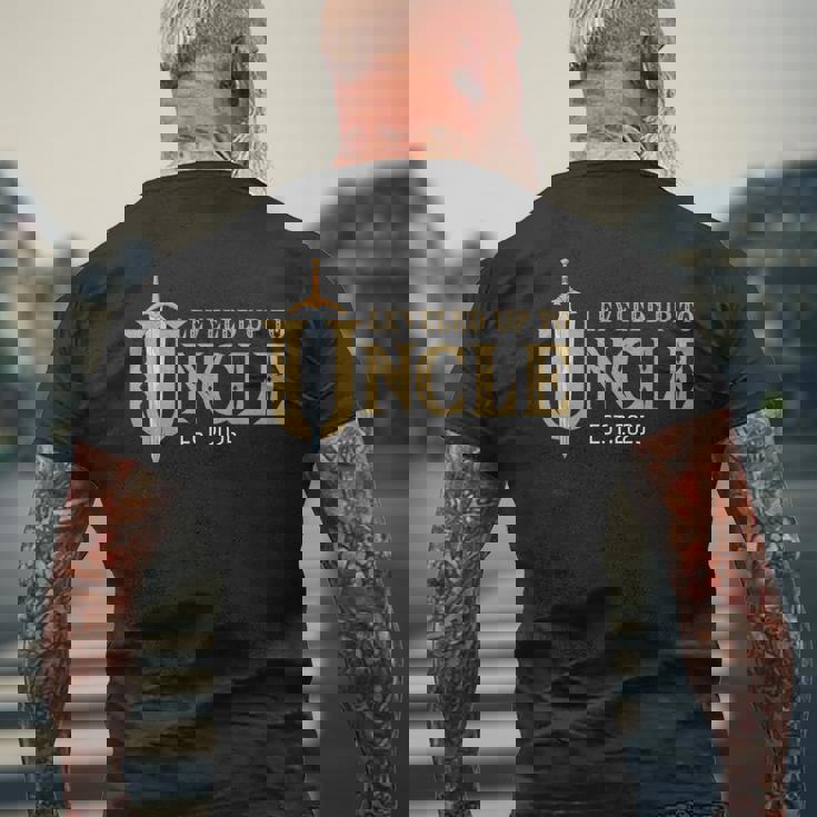 Nivelado Hasta El Tío Est 2025 Nivel Desbloqueado Tío Juegos Camiseta Hombre Estampado Espalda Regalos para ancianos