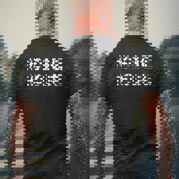No Bike No Life オートバイギフト メンズTシャツ バックプリント 高齢者への贈り物