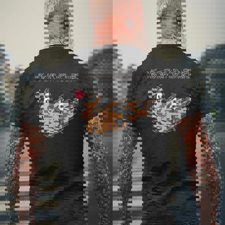 No Cat No Life サビ猫ver 猫好き かわいい メンズTシャツ バックプリント 高齢者への贈り物