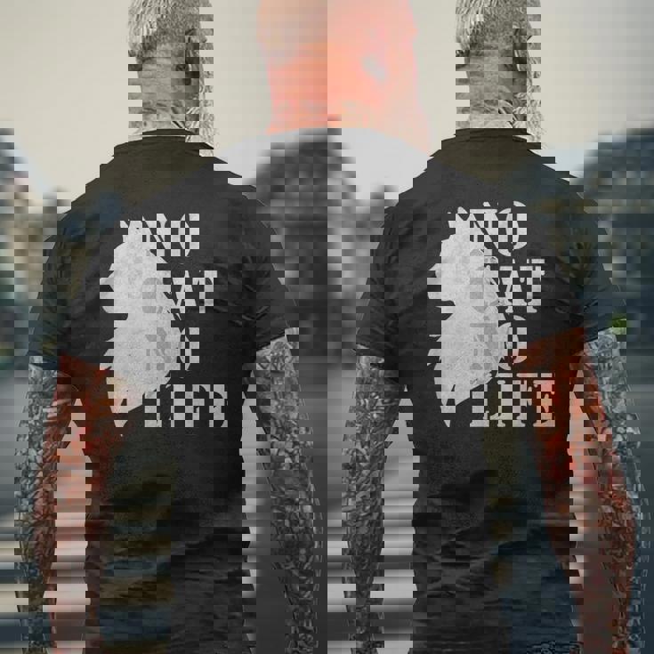 No Cat No Life メンズTシャツ バックプリント 高齢者への贈り物