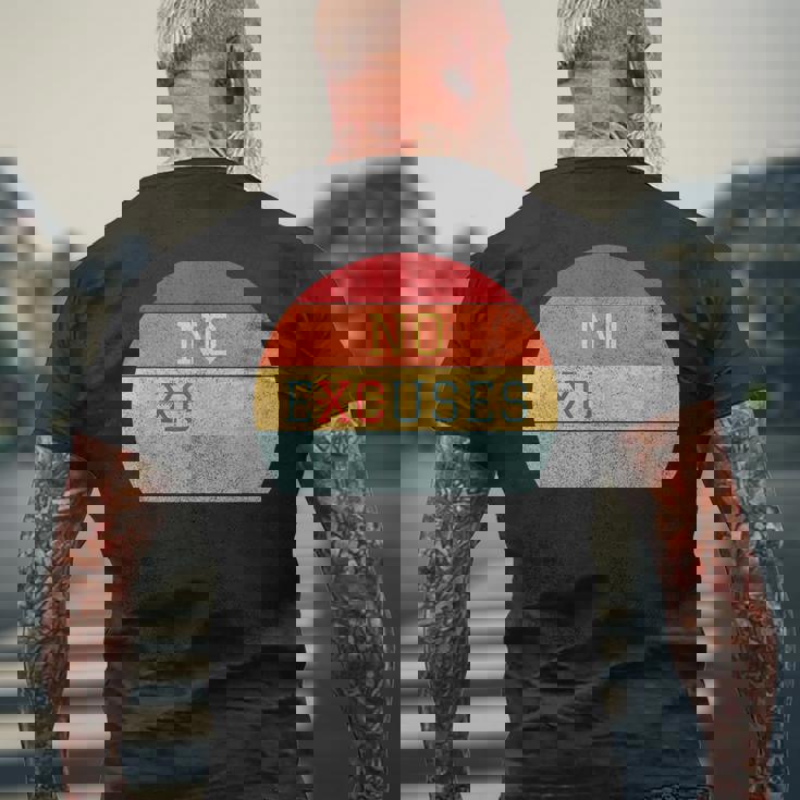 No Excuses クロスカントリー 陸上競技 ランニング メンズTシャツ バックプリント 高齢者への贈り物