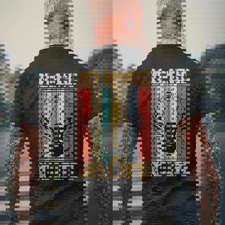 No Music No Life 音符ミュージシャン メンズTシャツ バックプリント 高齢者への贈り物