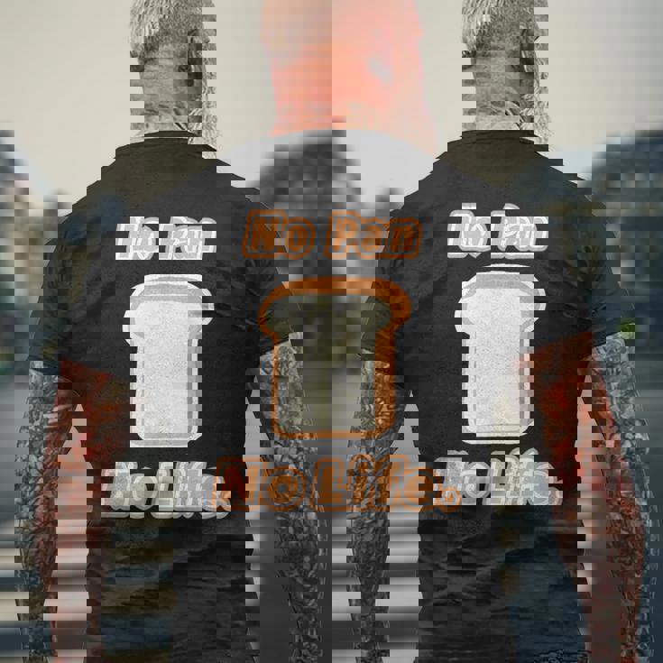 No Pan No Life ノー パン ノーライフ ご飯タイム【変なデザイン屋さん】面白い言葉 メンズTシャツ バックプリント 高齢者への贈り物