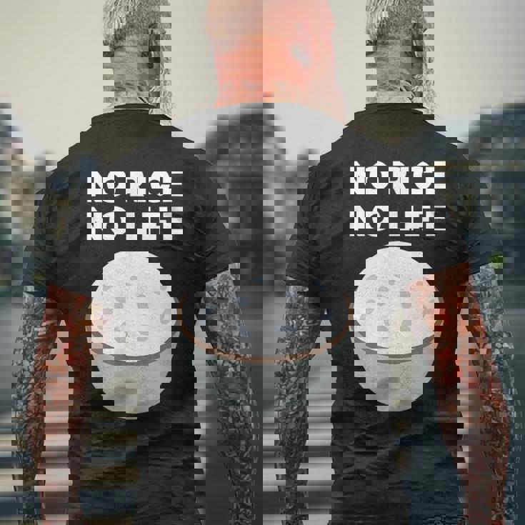 No Rice No Life おかしいご飯、アジア料理 メンズTシャツ バックプリント 高齢者への贈り物