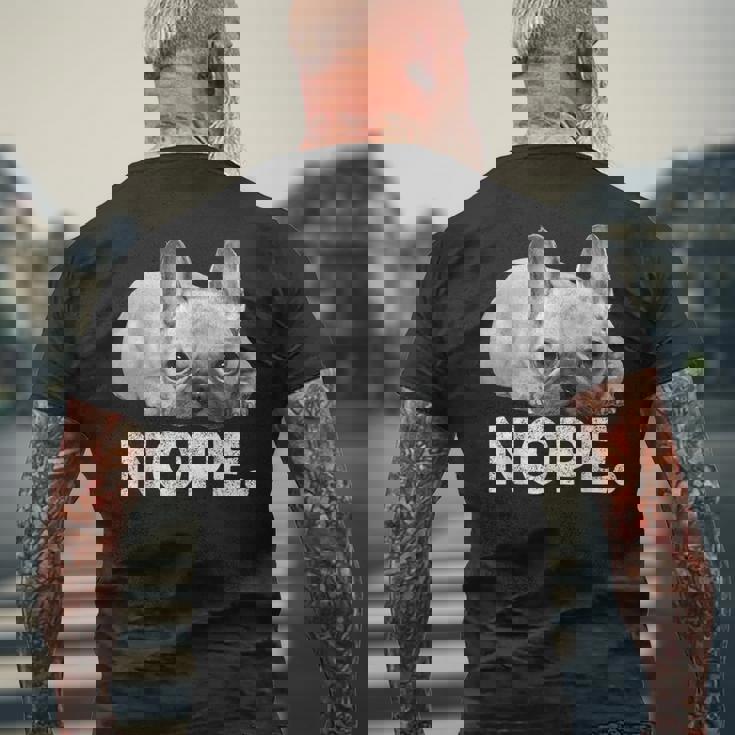 Nope Lazy French Bulldog No Dog フレンチブルドッグ メンズTシャツ バックプリント 高齢者への贈り物