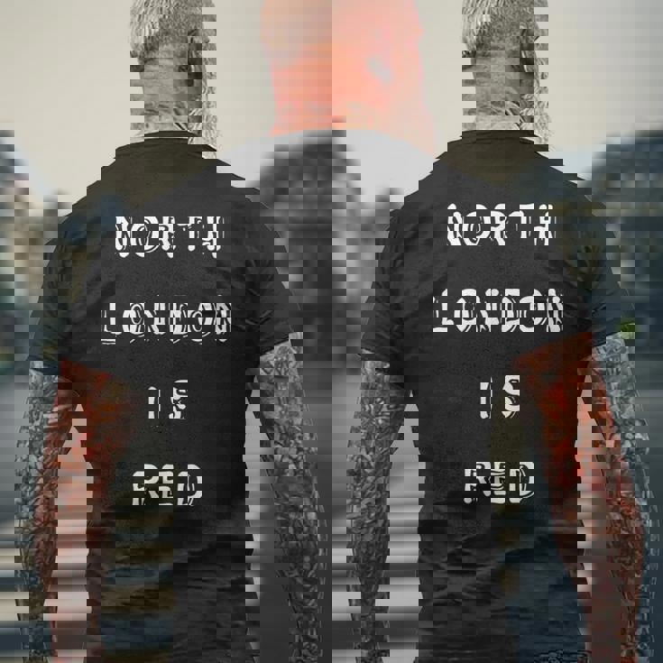 North London Is Red アーセナルcoyg フットボールスローガン メンズTシャツ バックプリント 高齢者への贈り物