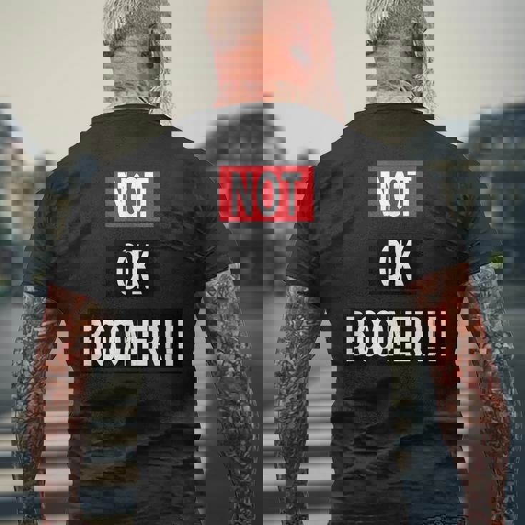 Not Ok Boomer メンズTシャツ バックプリント 高齢者への贈り物