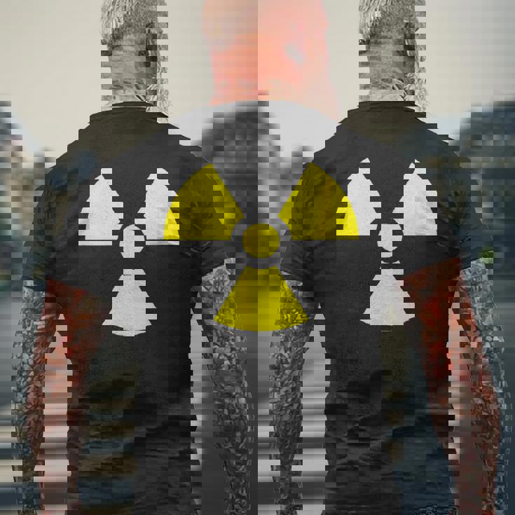 Nuclear 警告 放射線 危険 サイン 放射線活動 メンズTシャツ バックプリント 高齢者への贈り物