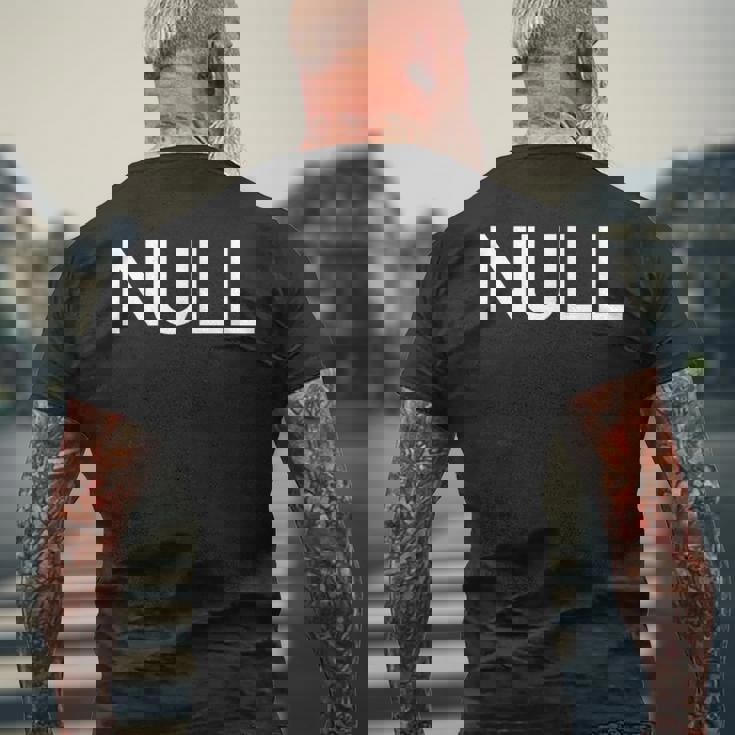 Null Computer サイエンスコード エラー ユーモア エンジニア メンズTシャツ バックプリント 高齢者への贈り物