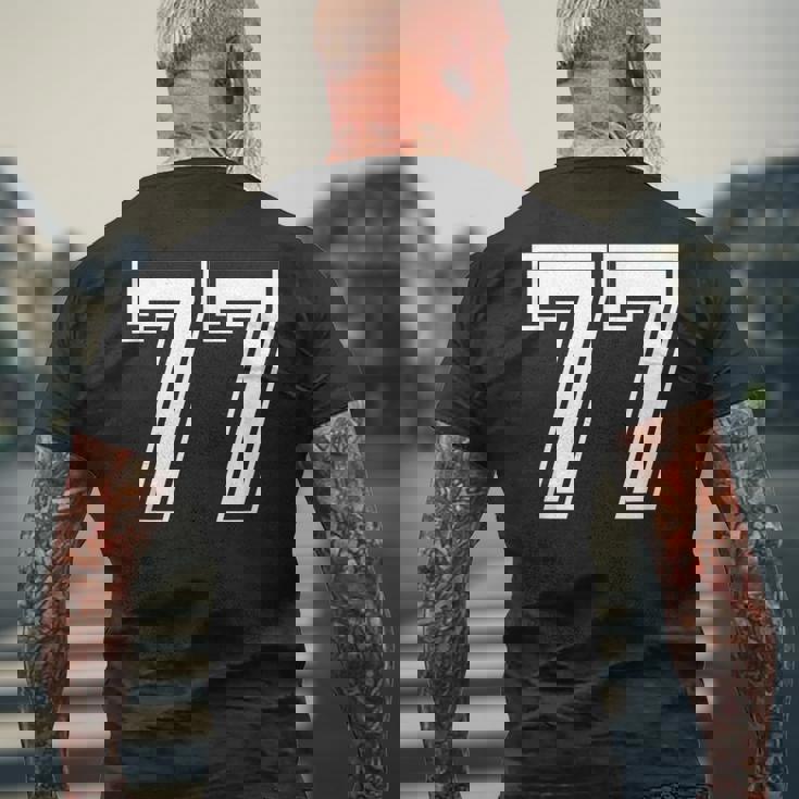 Number 77 Birthday 77Thports Player チーム番号入りジャージ メンズTシャツ バックプリント 高齢者への贈り物
