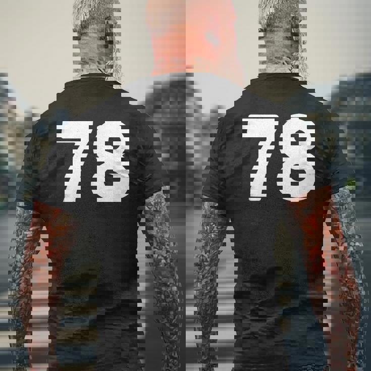 Number 78 、Eventy-8 ジャージ スポーツ 誕生日 メンズTシャツ バックプリント 高齢者への贈り物