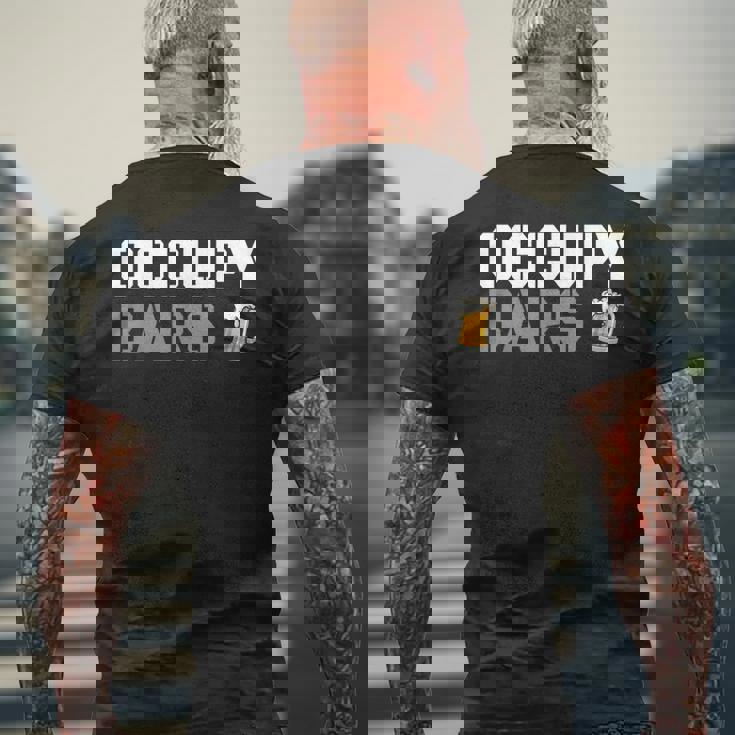 Occupy Bars pace Parody Of Occupy Mars メンズTシャツ バックプリント 高齢者への贈り物