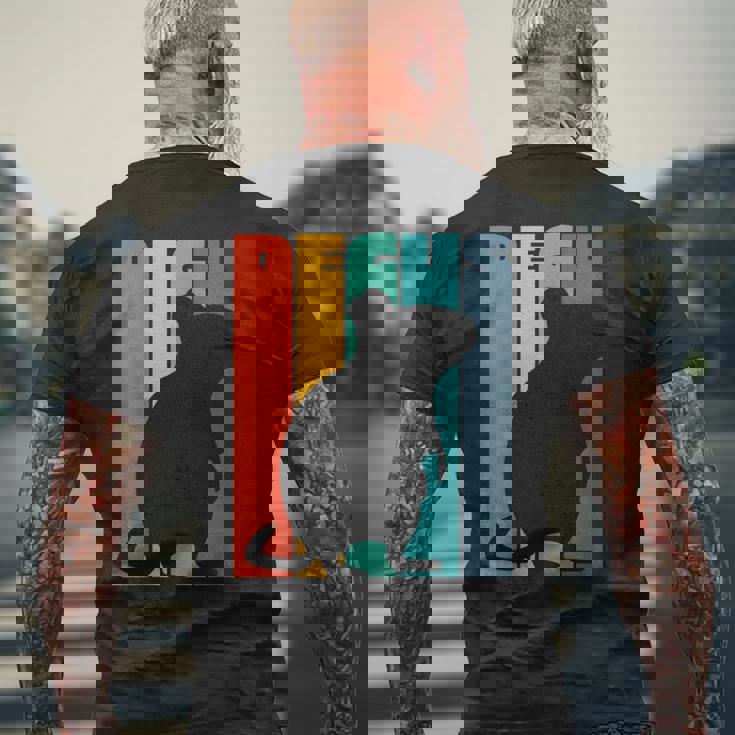 Octodon Degus 格言 ヴィンテージ シルエット レトロ デグ メンズTシャツ バックプリント 高齢者への贈り物