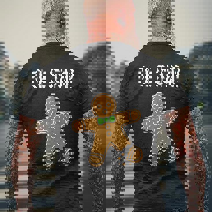 Ohnap ジンジャーブレッドマン クッキー 骨折脚 面白い メンズTシャツ バックプリント 高齢者への贈り物