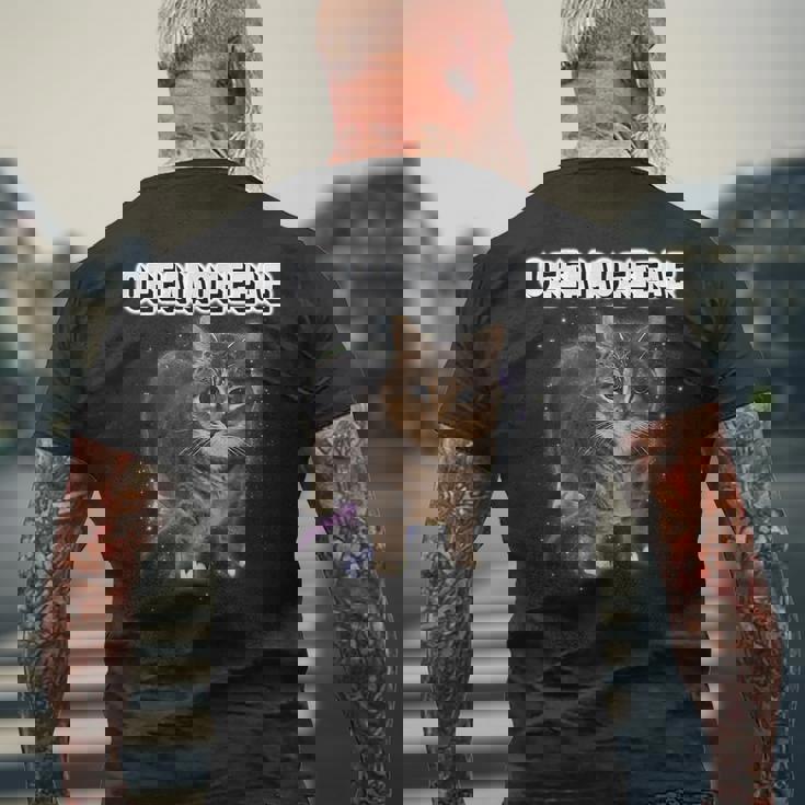 Oiiaoiia 猫 スピニング 猫 ミーム ファニー トレンディ キャット ミーム メンズTシャツ バックプリント 高齢者への贈り物