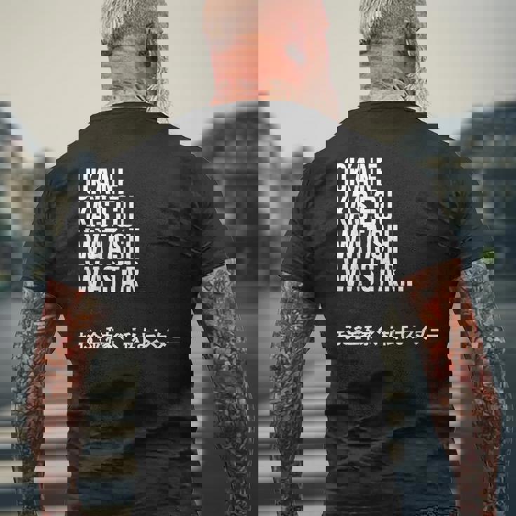 Okane Kasegu Watashi Watar お金を稼ぐ 私はスター Lyrics メンズTシャツ バックプリント 高齢者への贈り物