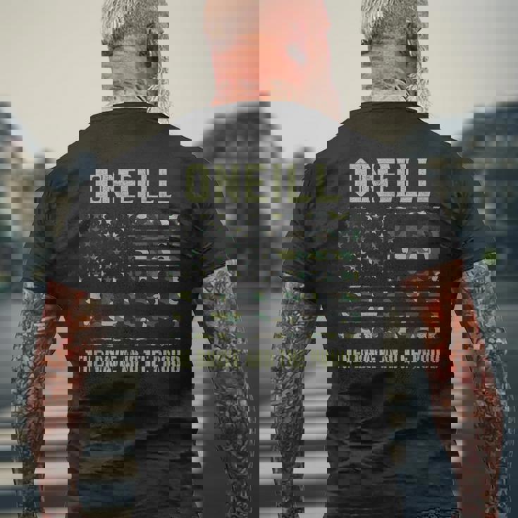Oneill 姓 姓 迷彩 アメリカ国旗 メンズTシャツ バックプリント 高齢者への贈り物
