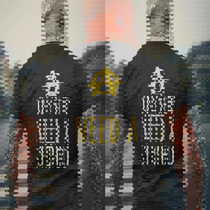 Onlyheep Need Ahepherd Anarchist シンボル アナキズムミーム メンズTシャツ バックプリント 高齢者への贈り物