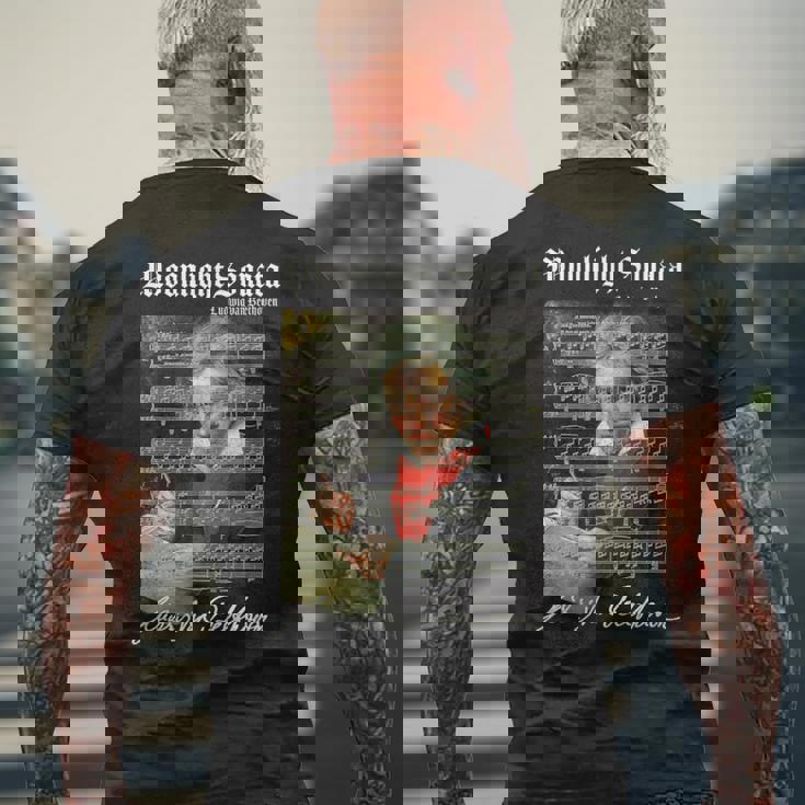 Op。 27ソナタ楽譜スコアベートーベン愛好家の肖像画 メンズTシャツ バックプリント 高齢者への贈り物
