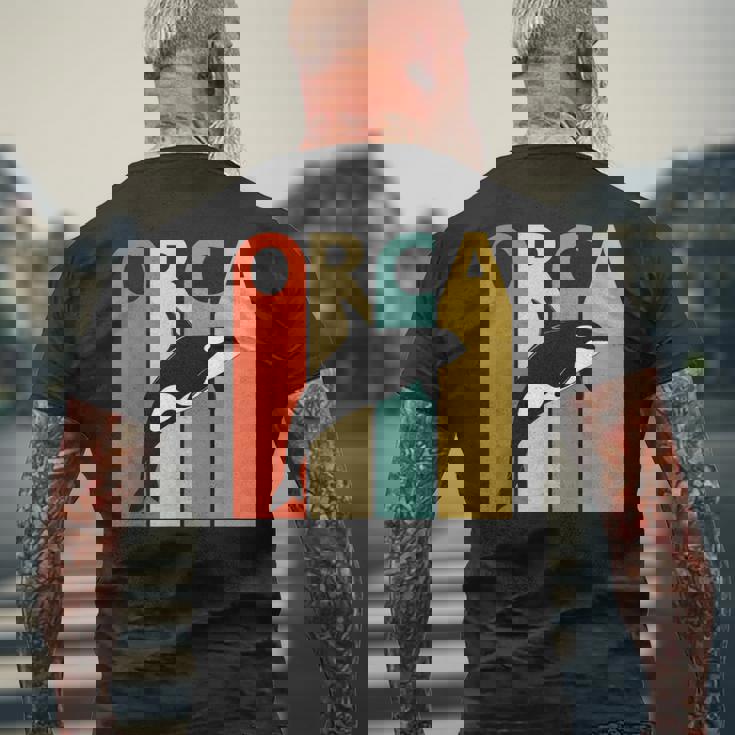 Orca シャチ 動物 メンズTシャツ バックプリント 高齢者への贈り物