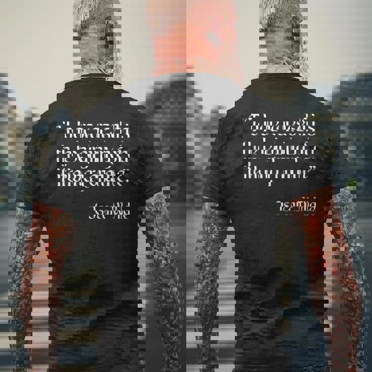 Oscar Wilde シャツ To Love Yourself 引用 メンズTシャツ バックプリント 高齢者への贈り物