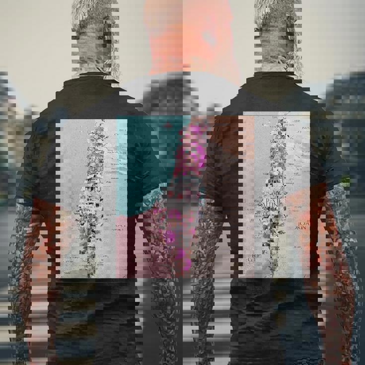 Palestine Map Palestinians Map メンズTシャツ バックプリント 高齢者への贈り物