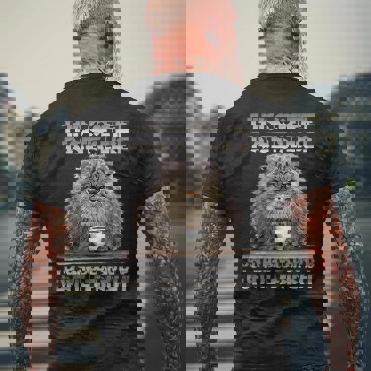 Pallas Catコーヒー愛好家のための朝の不満 マヌルネコ メンズTシャツ バックプリント 高齢者への贈り物