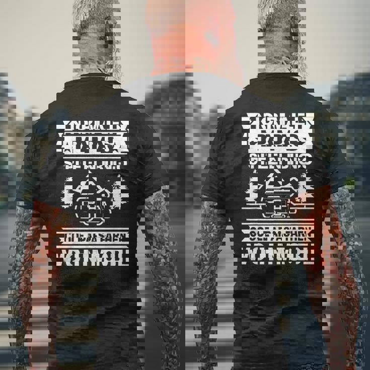 メンズ Papa Caravan 父親 キャンピング クール パパス 運転 モーターホーム メンズTシャツ バックプリント 高齢者への贈り物