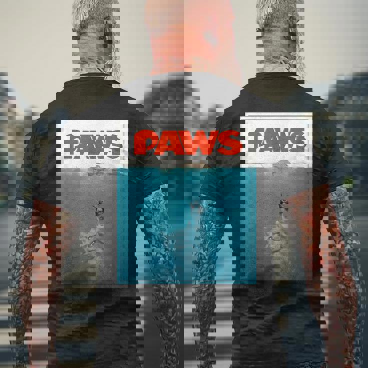 Paws Cat ファニーtシャツ、子猫映画ポスターパロディ メンズTシャツ バックプリント 高齢者への贈り物