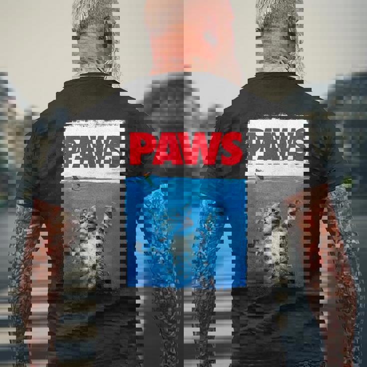 Paws 猫とネズミ トップス かわいい 面白い猫好きのパロディトップ メンズTシャツ バックプリント 高齢者への贈り物