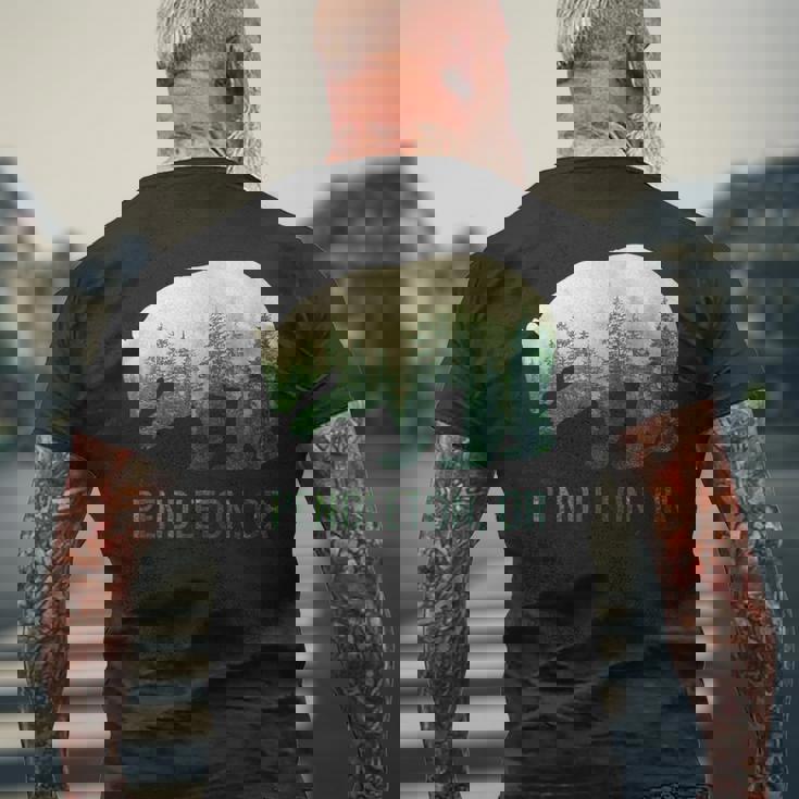 Pendleton Beartate Of Oregon Pacific Nw 野生動物 メンズTシャツ バックプリント 高齢者への贈り物