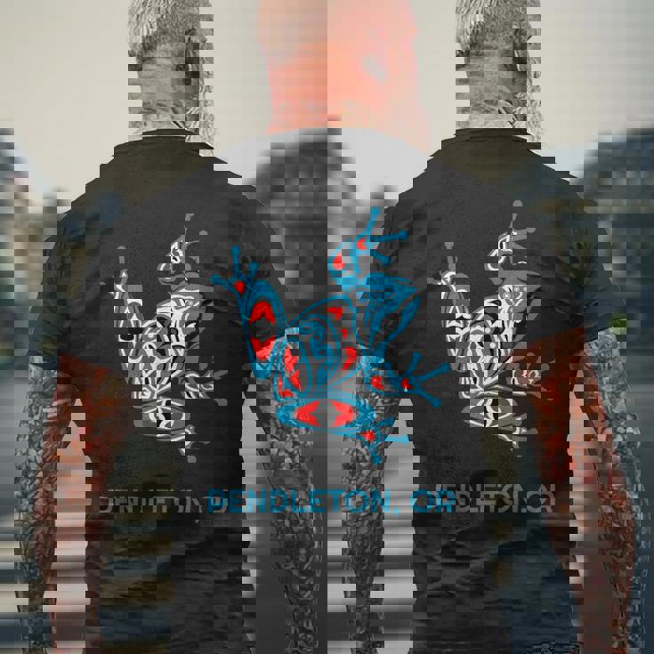 Pendleton オレゴンレッドブルフロッグ Pnw アート ネイティブアメリカン メンズTシャツ バックプリント 高齢者への贈り物