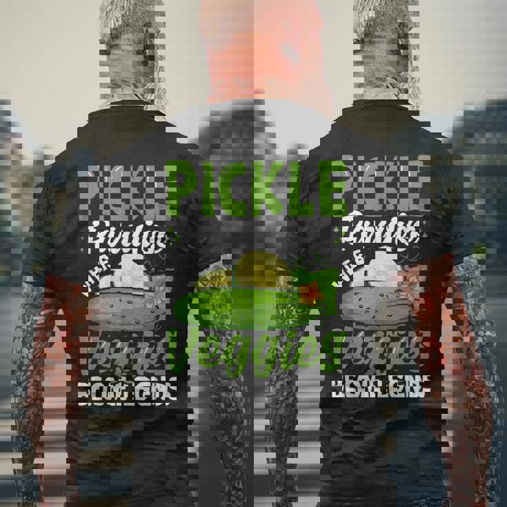 Pickle Paradiese Wherveggie For Pickle Paradiese ピクルスギフトとキュウリ用 メンズTシャツ バックプリント 高齢者への贈り物