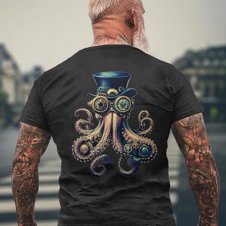 Pieuvreteampunk Engrenages Lunettes Et Tentacules T-shirt imprimé au dos Cadeaux pour les vieillards