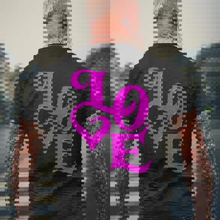 Pink Love ピンクカラーグラフィック メンズTシャツ バックプリント 高齢者への贈り物