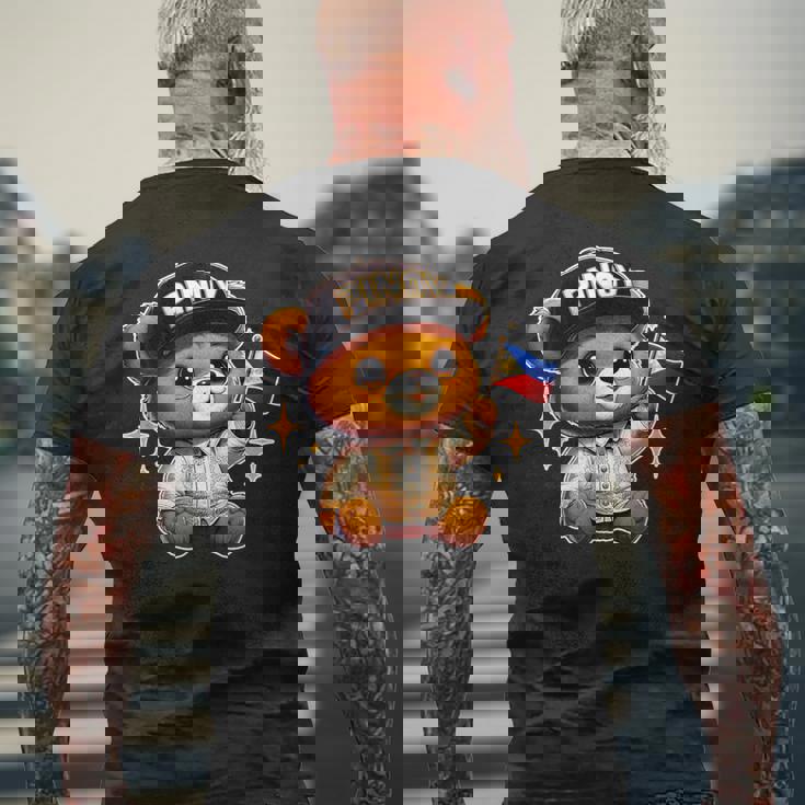 Pinoy バロン フィリピン国旗 フィリピンテディベア メンズTシャツ バックプリント 高齢者への贈り物