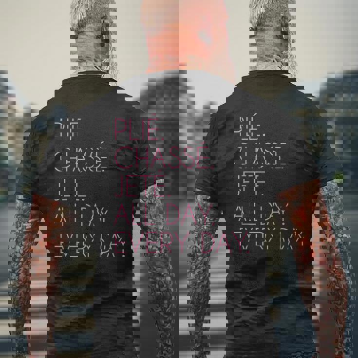 Plie Chasse Jete バレエダンシング バレリーナ バレエダンサー メンズTシャツ バックプリント 高齢者への贈り物