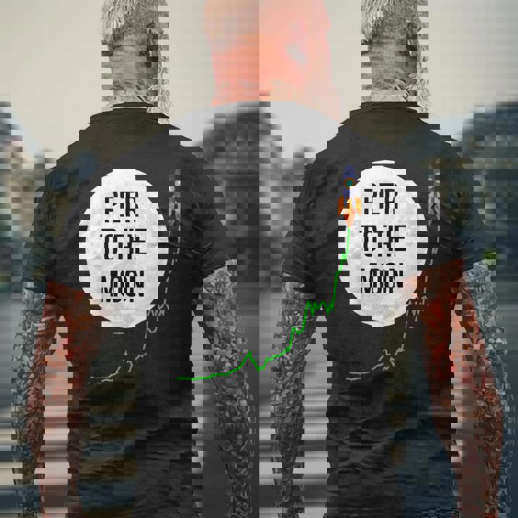 Pltr トゥザムーン株式ティッカー Wsb 面白いミーム メンズTシャツ バックプリント 高齢者への贈り物